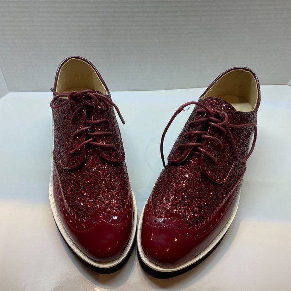 BRAND NEW Kalya Maroon Oxford Sneakers - Picture 2 of 12